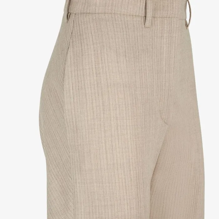Woman Beige Flannel Trousers Beige Fendi Pants and Shorts