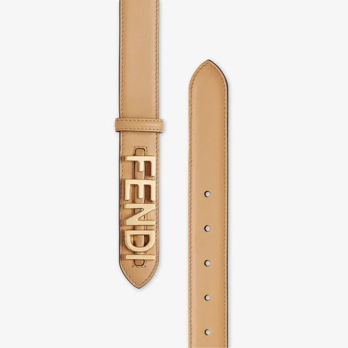 Woman Beige Leather Belt Beige Fendi Belts