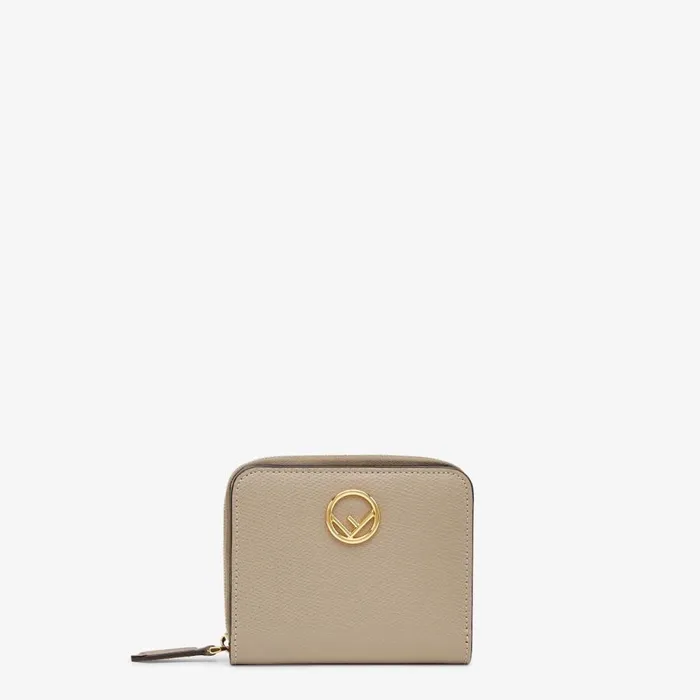 Woman Beige Leather Wallet Beige Fendi Wallets