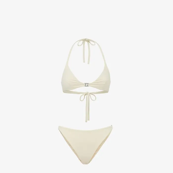 Woman Beige Lycra Bikini Beige Fendi Swimwear