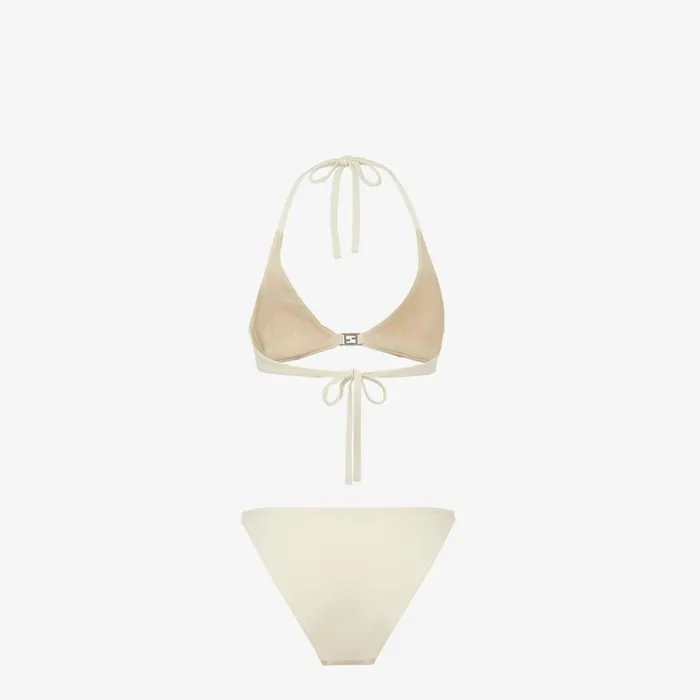 Woman Beige Lycra Bikini Beige Fendi Swimwear