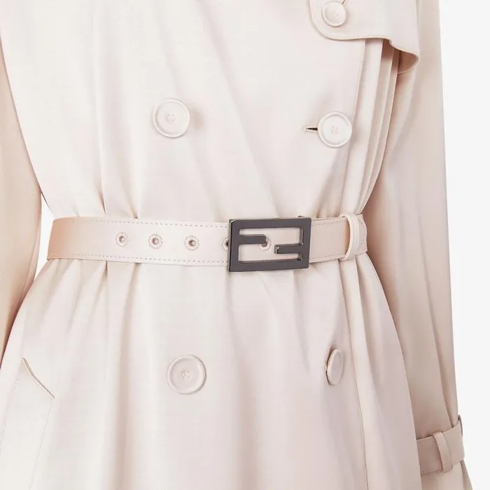 Woman Beige Silk Trench Coat Beige Fendi Coats and Outerwear