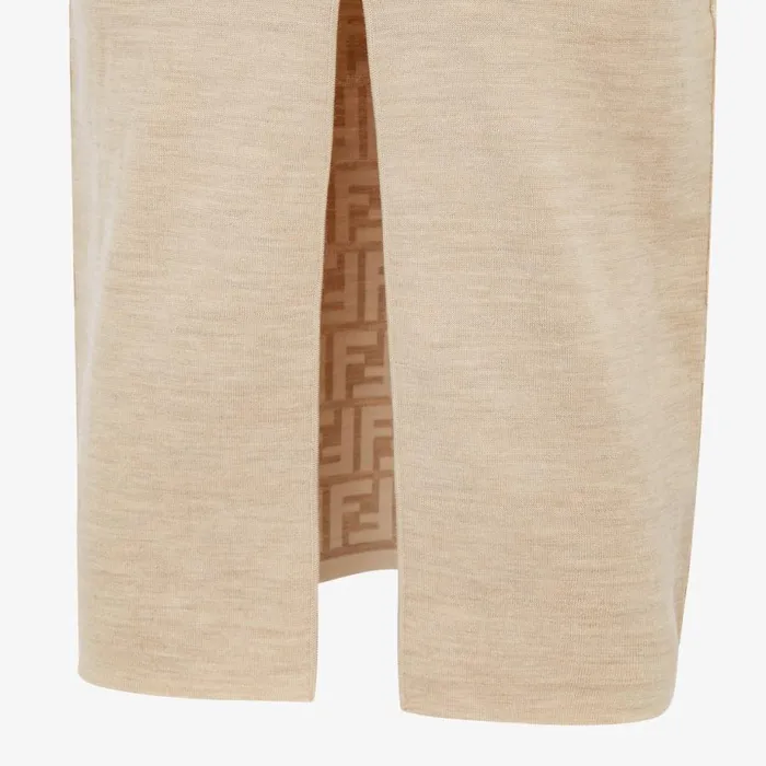 Woman Beige Wool Dress Beige Fendi Knitwear