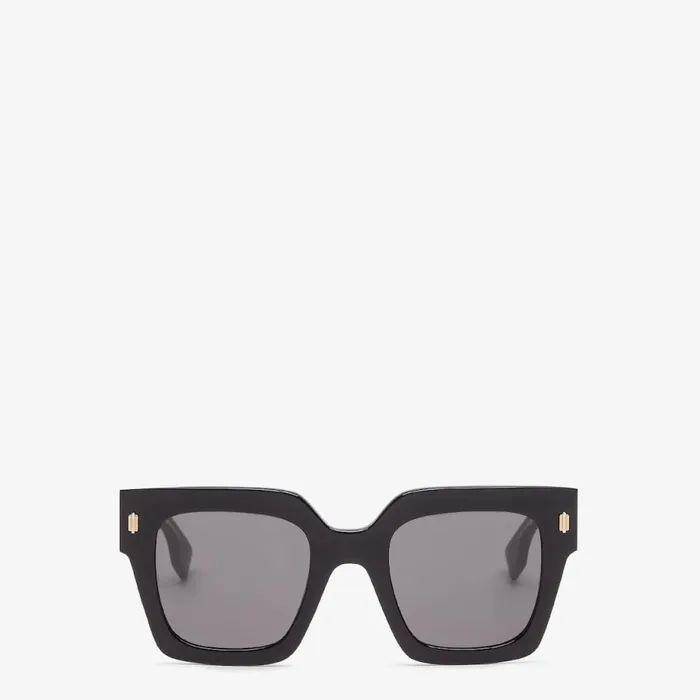 Woman Black Acetate Sunglasses Black Fendi Sunglasses