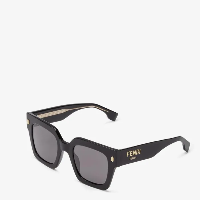 Woman Black Acetate Sunglasses Black Fendi Sunglasses