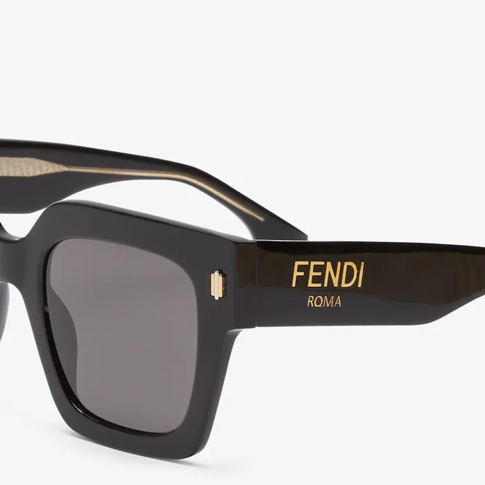 Woman Black Acetate Sunglasses Black Fendi Sunglasses