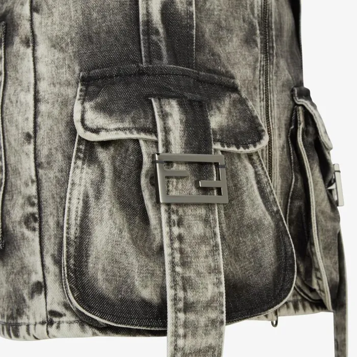 Woman Black Denim Skirt Black Fendi Denim
