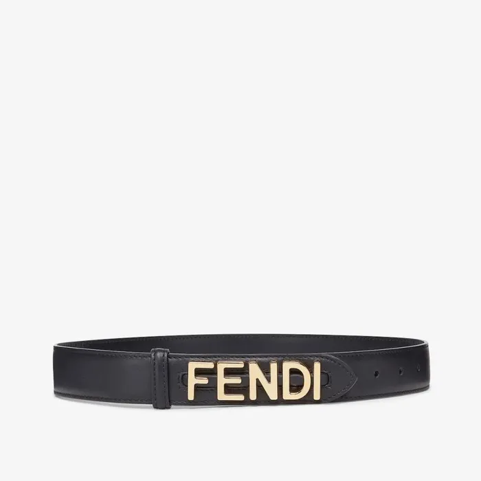 Woman Black Leather Belt Black Fendi Belts