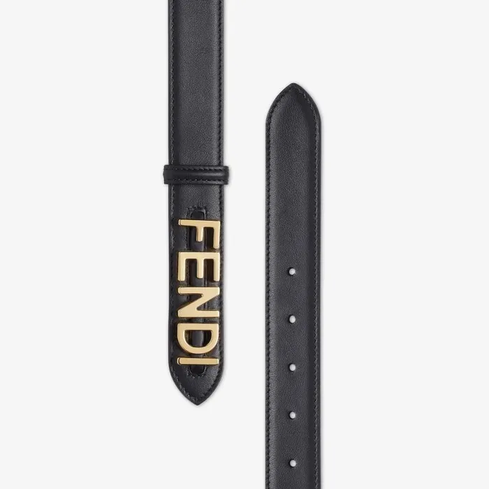 Woman Black Leather Belt Black Fendi Belts