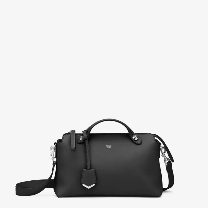 Woman Black Leather Boston Bag Black Fendi Boston Bags
