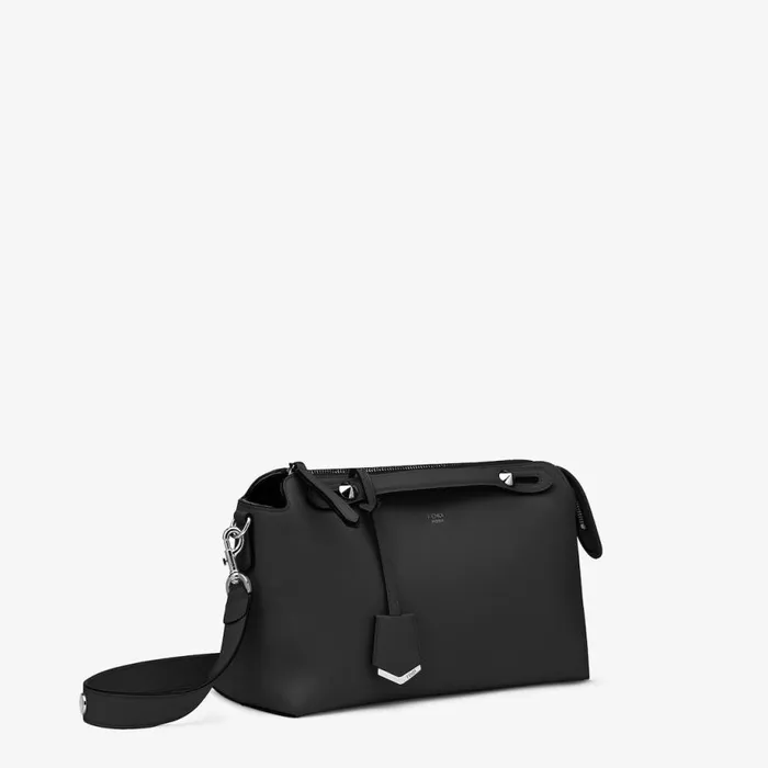 Woman Black Leather Boston Bag Black Fendi Boston Bags