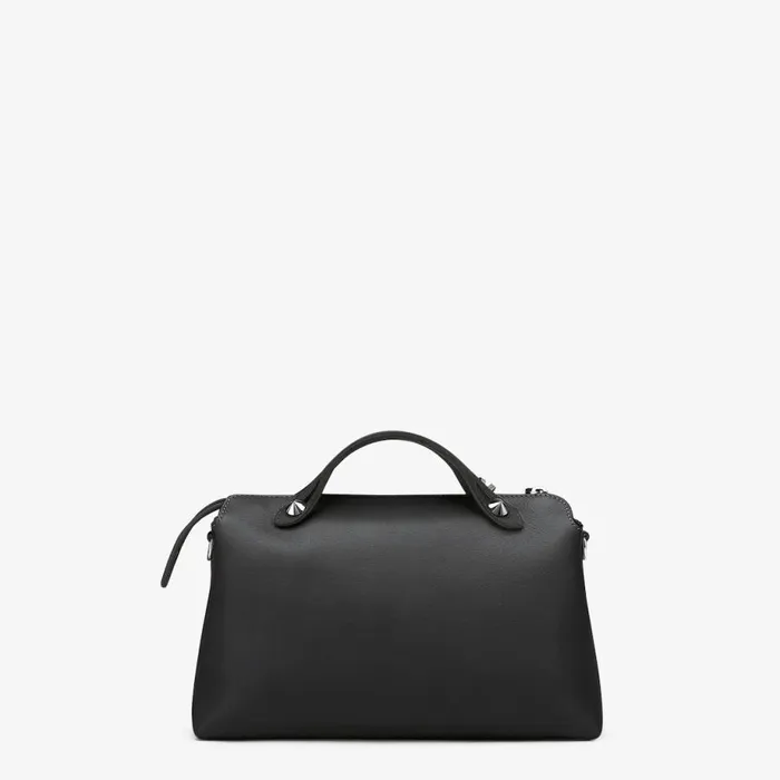 Woman Black Leather Boston Bag Black Fendi Boston Bags