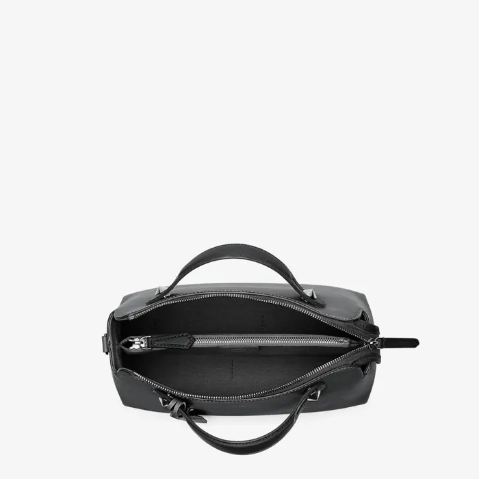Woman Black Leather Boston Bag Black Fendi Boston Bags