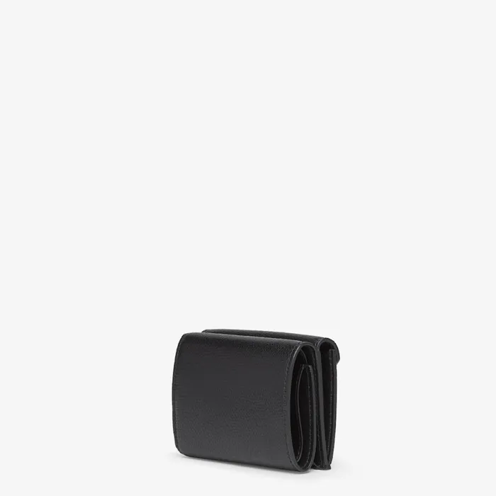 Woman Black Leather Wallet Black Fendi Wallets