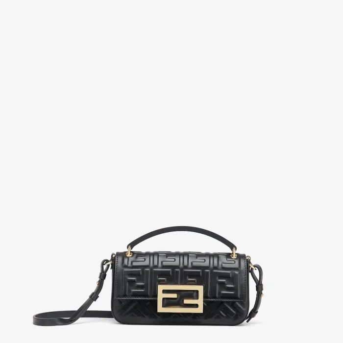 Woman Black Nappa Leather Pouch Black Fendi Mini Bags
