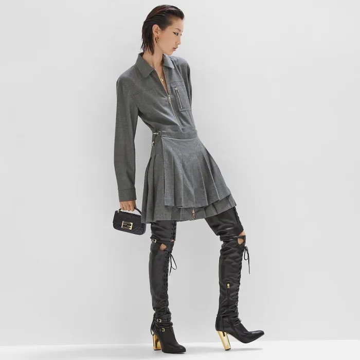 Woman Black Nappa Leather Pouch Black Fendi Mini Bags