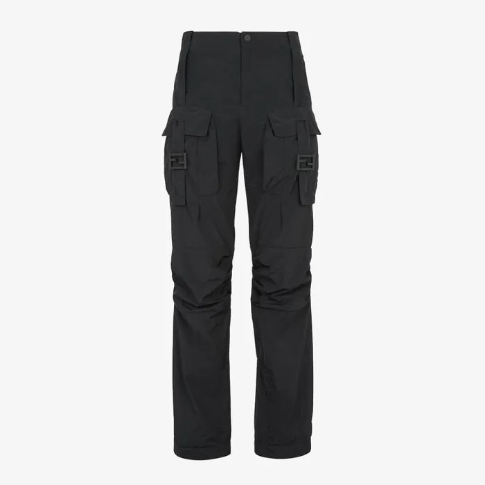 Woman Black Nylon Trousers Black Fendi Activewear
