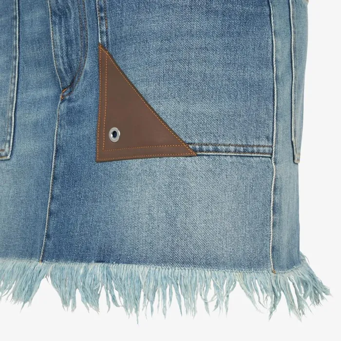 Woman Blue Denim Skirt Blue Fendi Denim