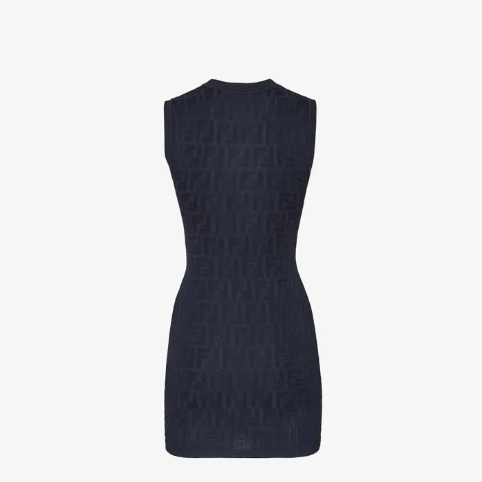 Woman Blue Knit Dress Blue Fendi Dresses and Jumpsuits