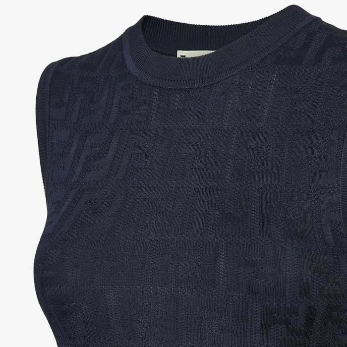 Woman Blue Knit Dress Blue Fendi Dresses and Jumpsuits