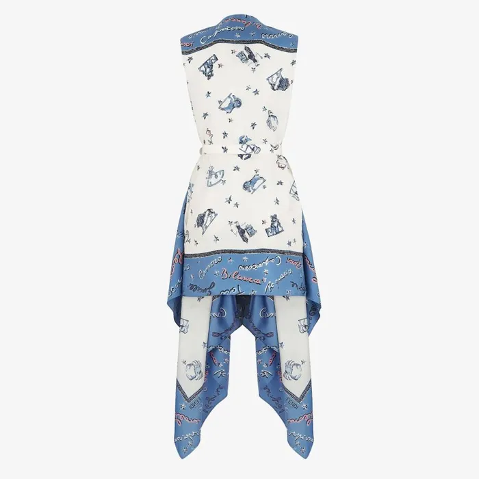 Woman Blue Silk Dress Blue Fendi Dresses and Jumpsuits