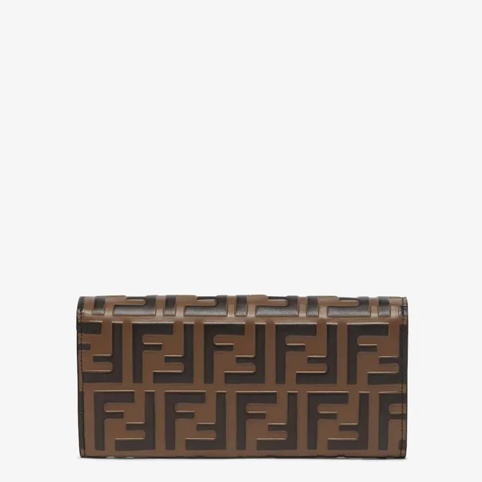 Woman Brown And Black Ff Leather Wallet Pink Fendi Wallets On Chain