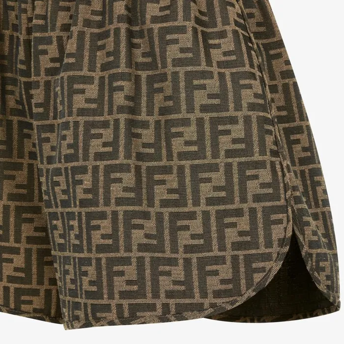 Woman Brown Canvas Shorts Brown Fendi Pants and Shorts