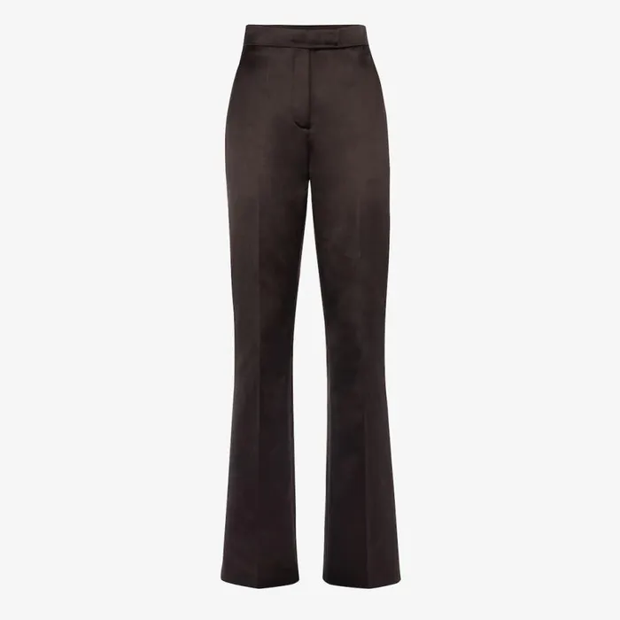 Woman Brown Duchess Satin Trousers Brown Fendi Pants and Shorts