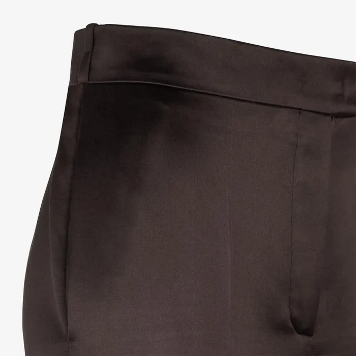 Woman Brown Duchess Satin Trousers Brown Fendi Pants and Shorts