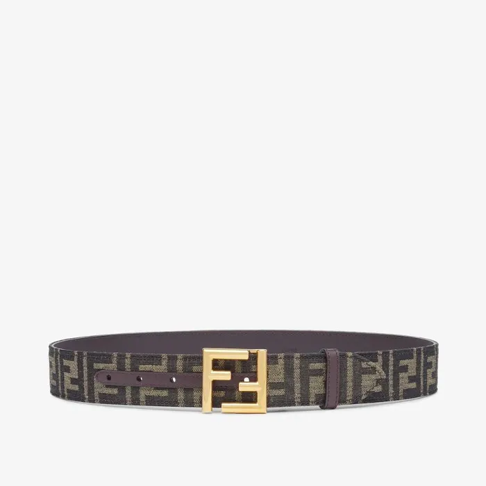 Woman Brown Fabric Belt Brown Fendi Belts