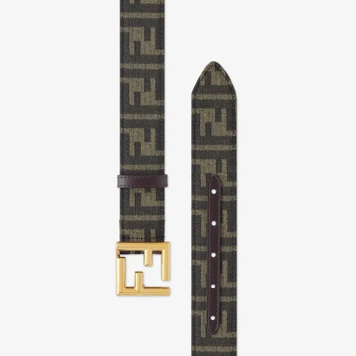 Woman Brown Fabric Belt Brown Fendi Belts