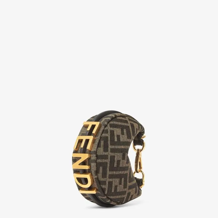 Woman Brown Fabric Charm Brown Fendi Miniature Bags
