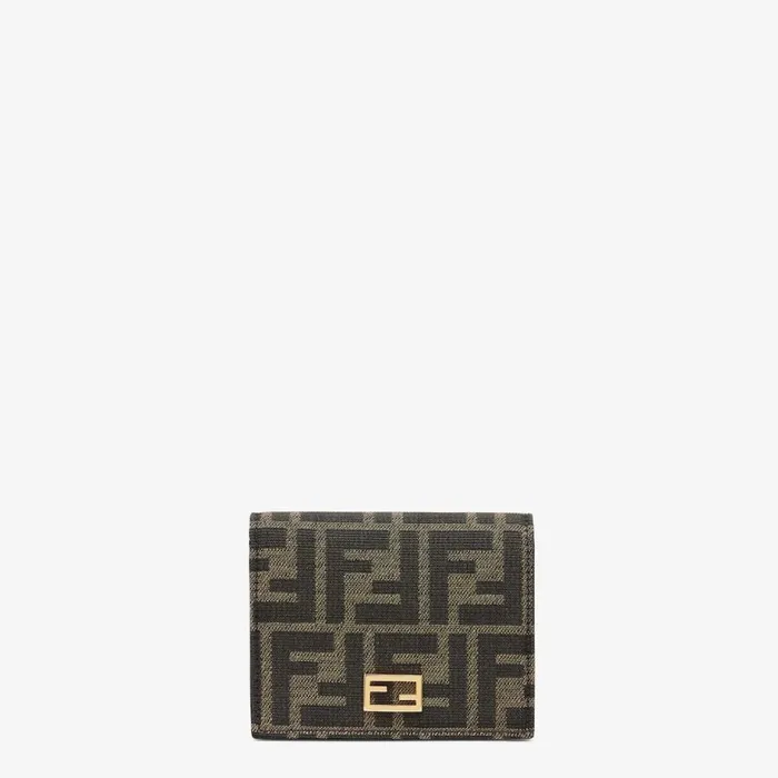 Woman Brown Fabric Wallet Brown Fendi Wallets