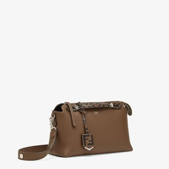 Woman Brown Leather Boston Bag Brown Fendi Boston Bags