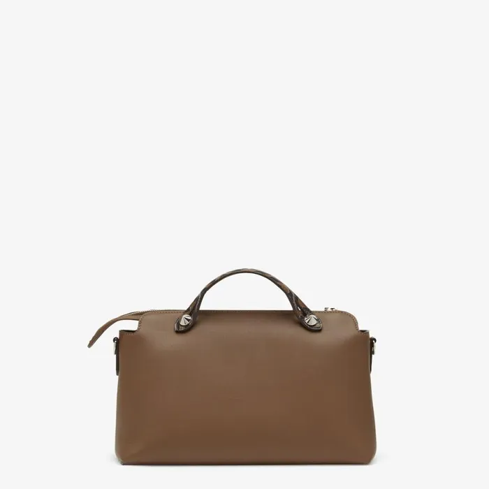 Woman Brown Leather Boston Bag Brown Fendi Boston Bags