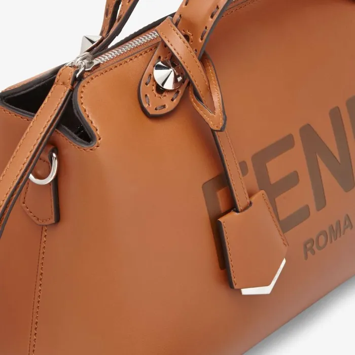 Woman Brown Leather Boston Bag Brown Fendi Boston Bags