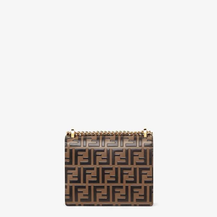 Woman Brown Leather MiniBag Brown Fendi Shoulder and Crossbody Bags