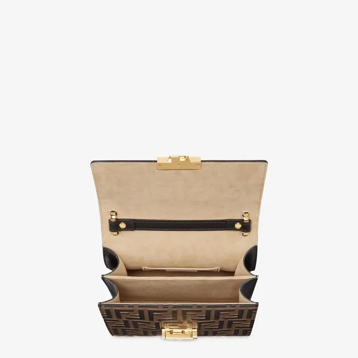 Woman Brown Leather MiniBag Brown Fendi Shoulder and Crossbody Bags