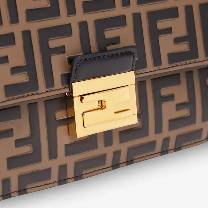 Woman Brown Leather MiniBag Brown Fendi Shoulder and Crossbody Bags