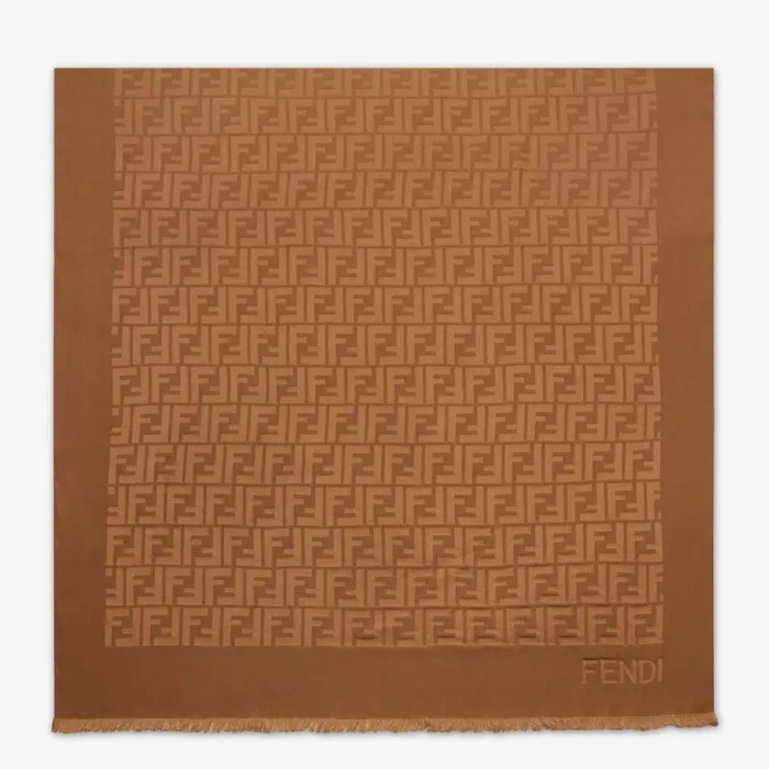 Woman Brown Silk Stole Brown Fendi Scarves and Silks