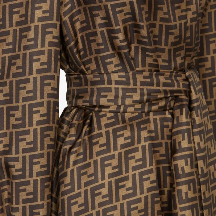 Woman Brown Twill Dress Brown Fendi Dresses and Jumpsuits