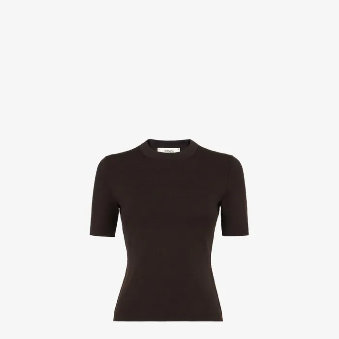 Woman Brown Wool Jumper Brown Fendi Knitwear