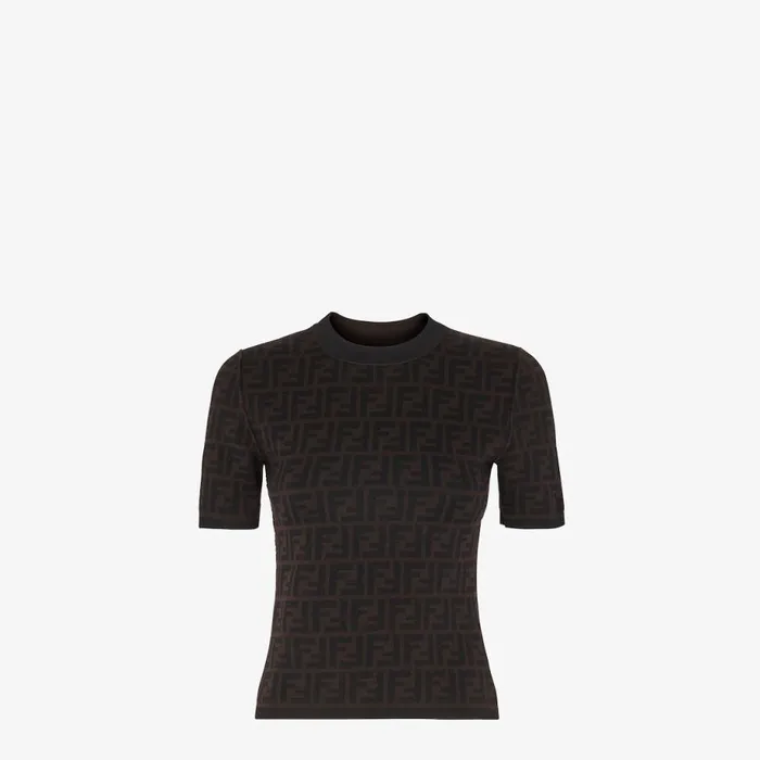 Woman Brown Wool Jumper Brown Fendi Knitwear