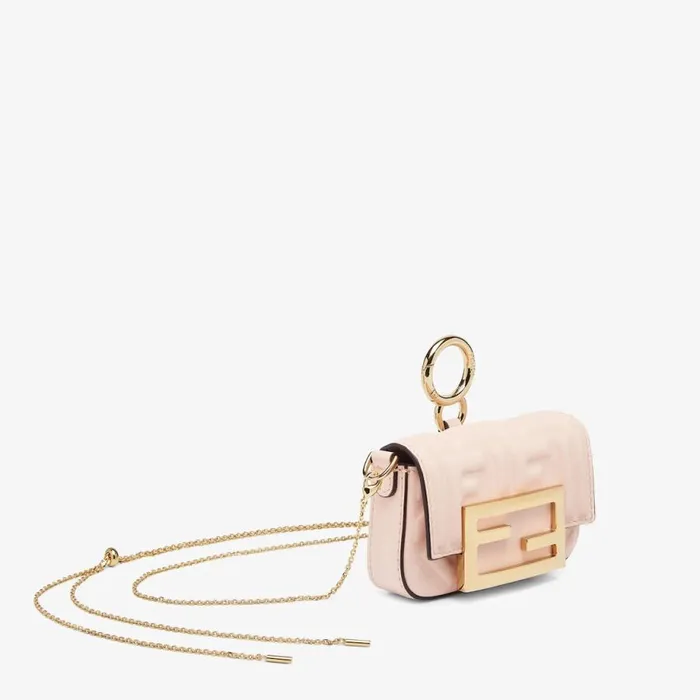 Woman Charm In Pink Nappa Leather Pink Fendi Miniature Bags
