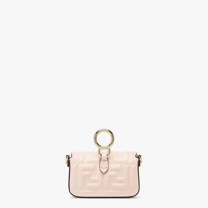 Woman Charm In Pink Nappa Leather Pink Fendi Miniature Bags