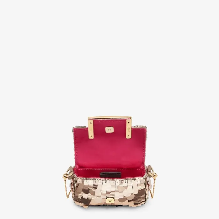 Woman Charm With Bronze Sequins Grey Fendi Miniature Bags