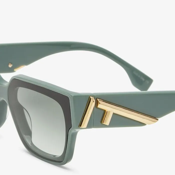 Woman Dark Green Acetate Sunglasses Fendi Sunglasses