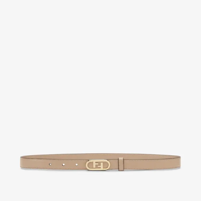 Woman Dove Grey Leather Belt Beige Fendi Belts