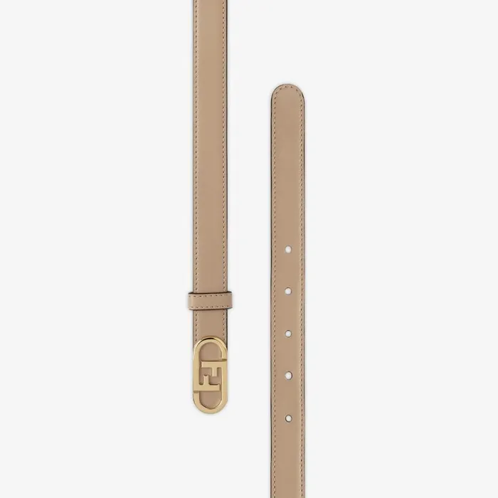 Woman Dove Grey Leather Belt Beige Fendi Belts