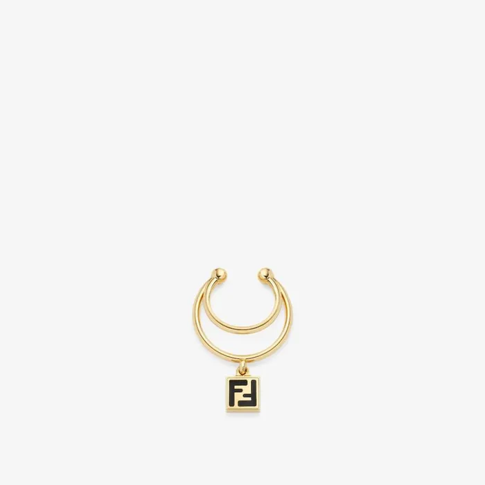Woman GoldColour Earring Gold Fendi Earring and Brooches